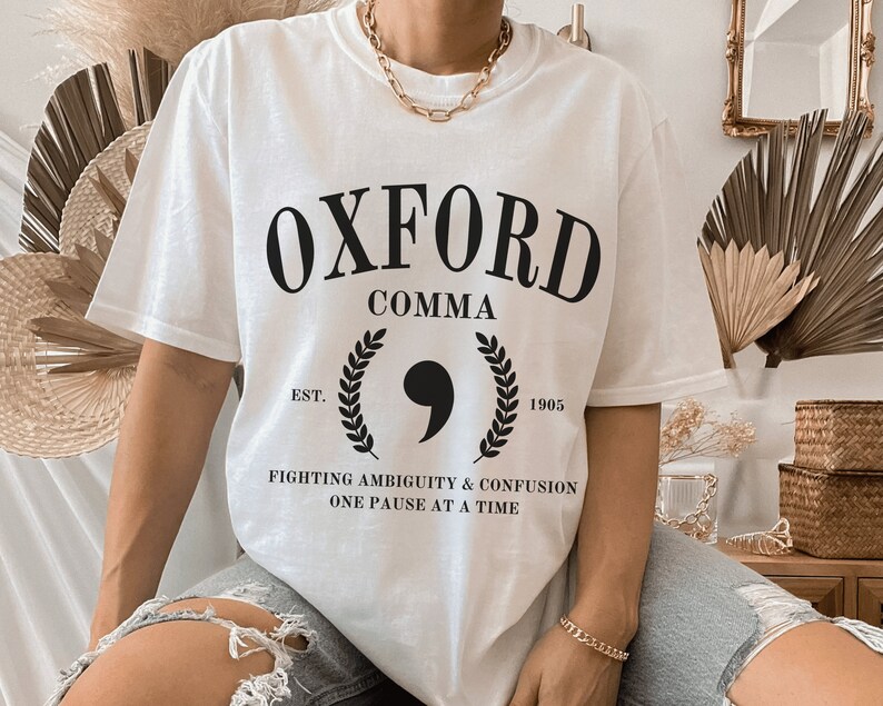Oxford Comma Fighting Ambiguity Shirt: Teacher Gift for Grammar Lovers Embrace Clarity and Celebrate Punctuation, Funny English Tee image 7