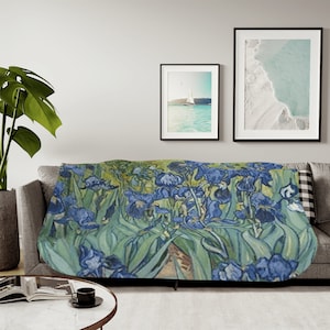 Vincent Van Gogh Irises Blanket, Artistic Home Decor Vincent Van Gogh Irises Blanket