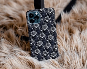 Goth Phone Case Floral Print, Dark Academia Mystical Witchy Protective Phone Case, iPhone & Samsung Cases