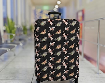 Dragonfly Luggage Cover - Cottagecore Suitcase Protector for Travel |  Travel Gifts