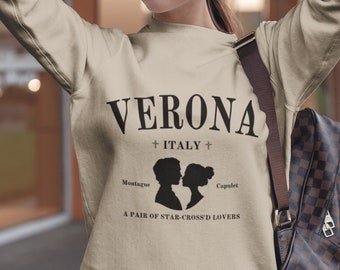 Shakespeare Sweatshirt Romeo and Juliet - Step into the Romantic World of Verona | Poet Literature Shirt, Bookish Shirt Shakespeare Gifts