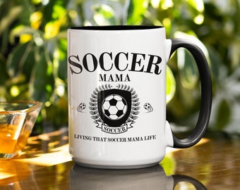 Taza de mamá de fútbol - Taza de café del día del juego de mamá de fútbol / Linda vida de mamá de fútbol, regalo para mamá de fútbol