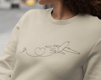 Minimalist Airplane Sweatshirt - the Perfect Travel Lover's Gift | Airplane Mode Shirt, Travel Shirt, Flying Aviation Plane Shirt