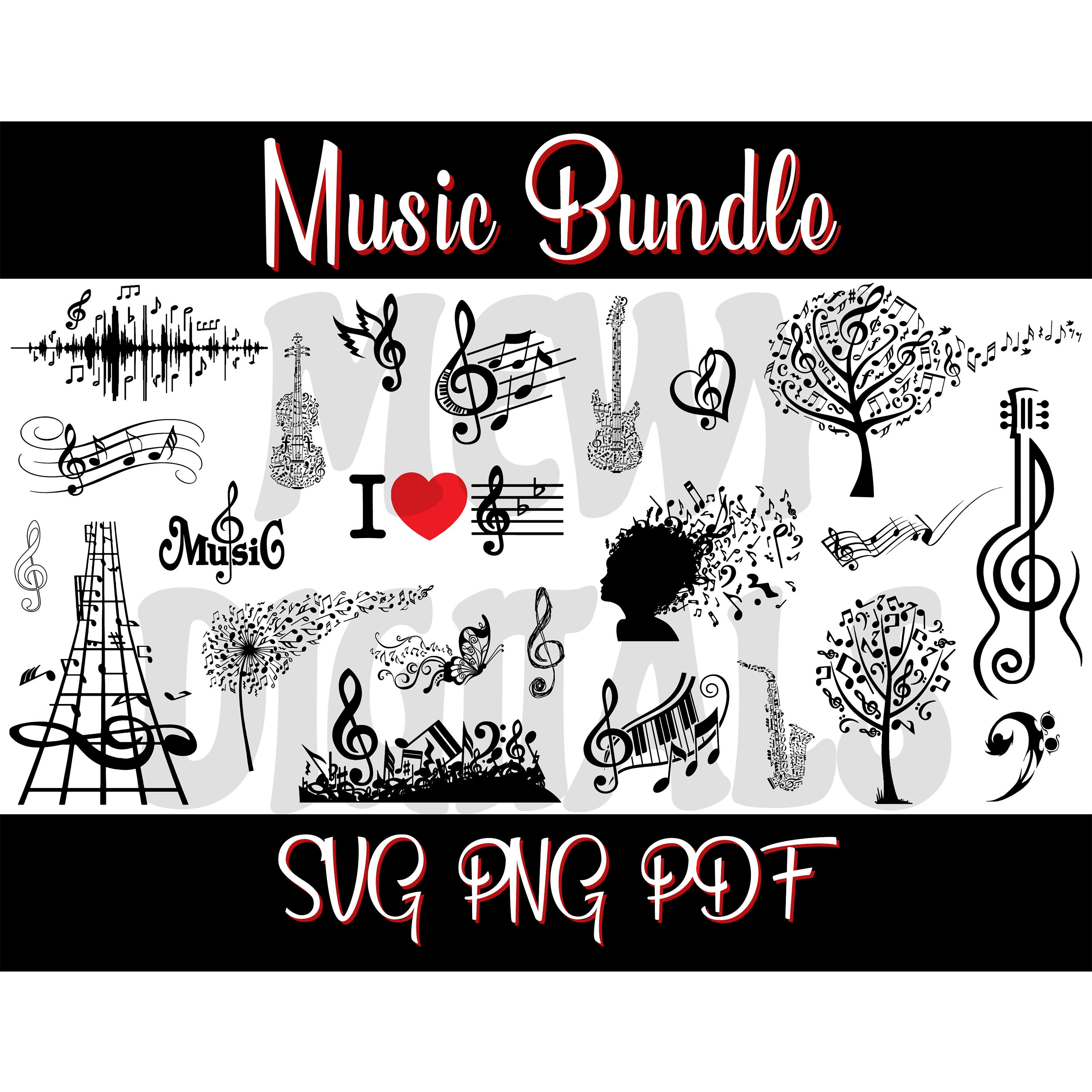 Music Notes Svg Music Note Svg Bundle Music Notes Clipart Clipart | Hot