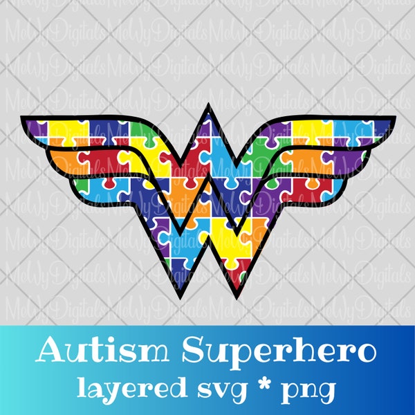Autism Superhero Layered SVG PNG