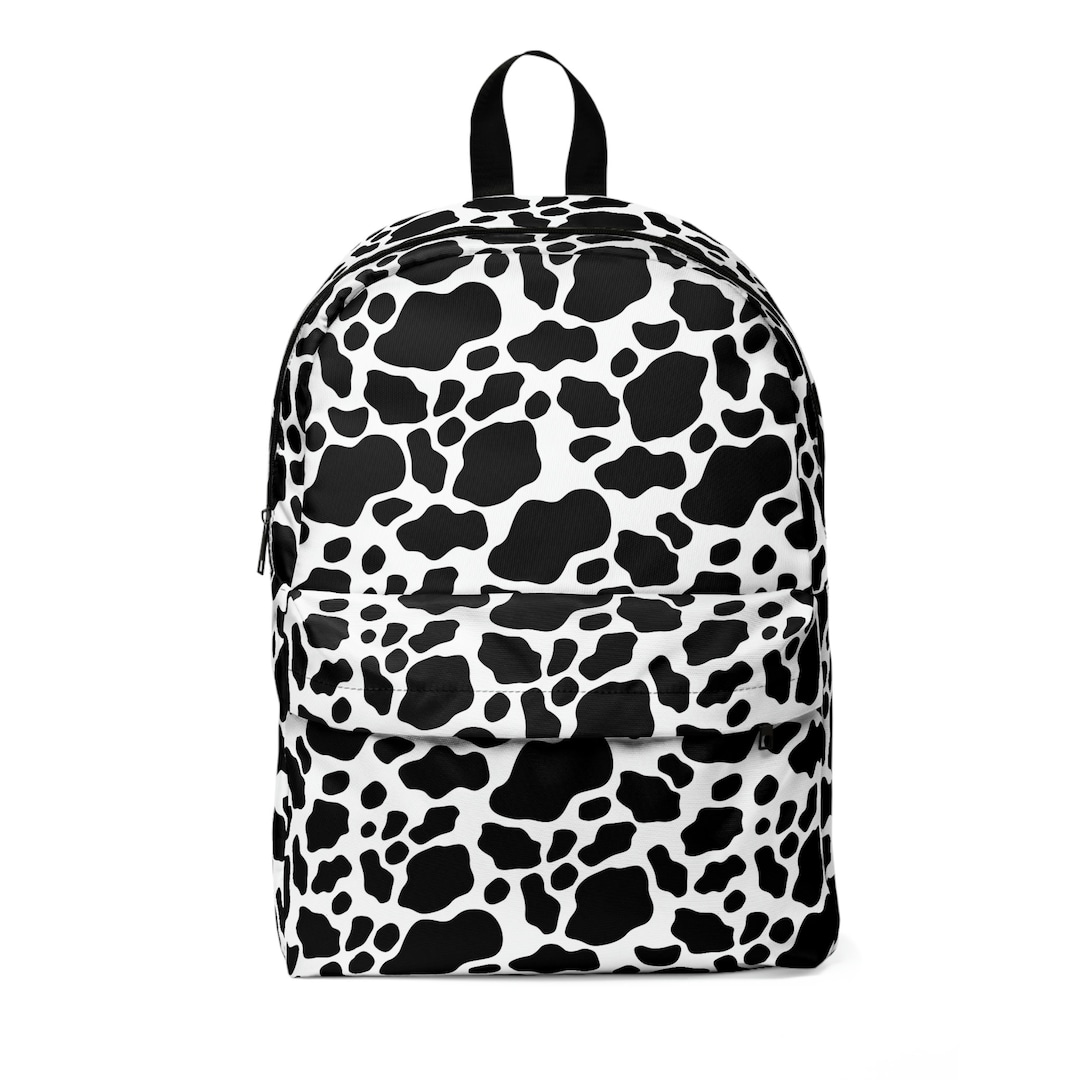 Cow Print Backpack, Cow Spot Backpack, Farmcore Backpack, Bookbag for ...
