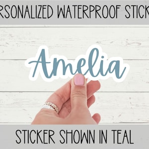 Custom Name Sticker Kids Name Sticker Personalized Waterproof Sticker Water Bottle Sticker Teacher Sticker Personalized Laptop Sticker