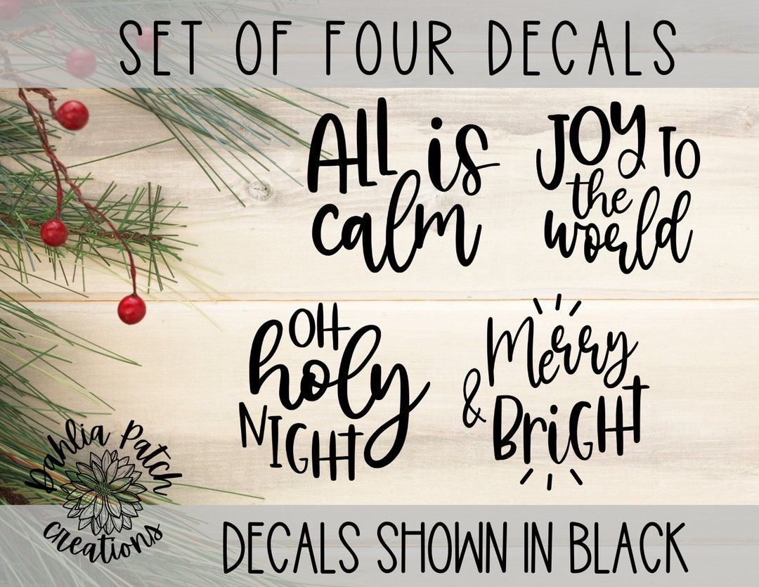 Set of 4 Christmas Vinyl Decals Can Be Used to Create Christmas