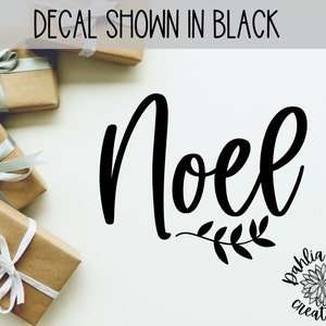 Noel Christmas Vinyl Decal: Holiday Ornament, Glass/Wood Decor