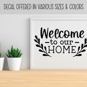 Farmhouse Welcome Vinyl Decal: Home Decor, Glass & Wood Surfaces