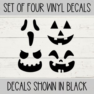 Set of 4 Pumpkin Decals. Jack-o- lantern stickers. Fall pumpkin decals. Halloween decals for pumpkins, laptops, tumblers and more!