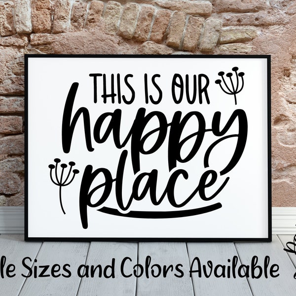 Farmhouse Vinyl Decal Happy Place Vinyl Decal Farmhouse Decor Vinyl Decal Permanent Vinyl Decal Can Apply to Wood Glass or Metal Surfaces