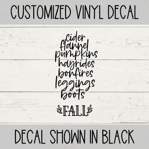 Fall Vinyl Decal Fall Pumpkin Vinyl Decal Permanent Fall Vinyl Decal Pumpkin Permanent Vinyl Decal Can Use on Wood Glass or Metal Surfaces
