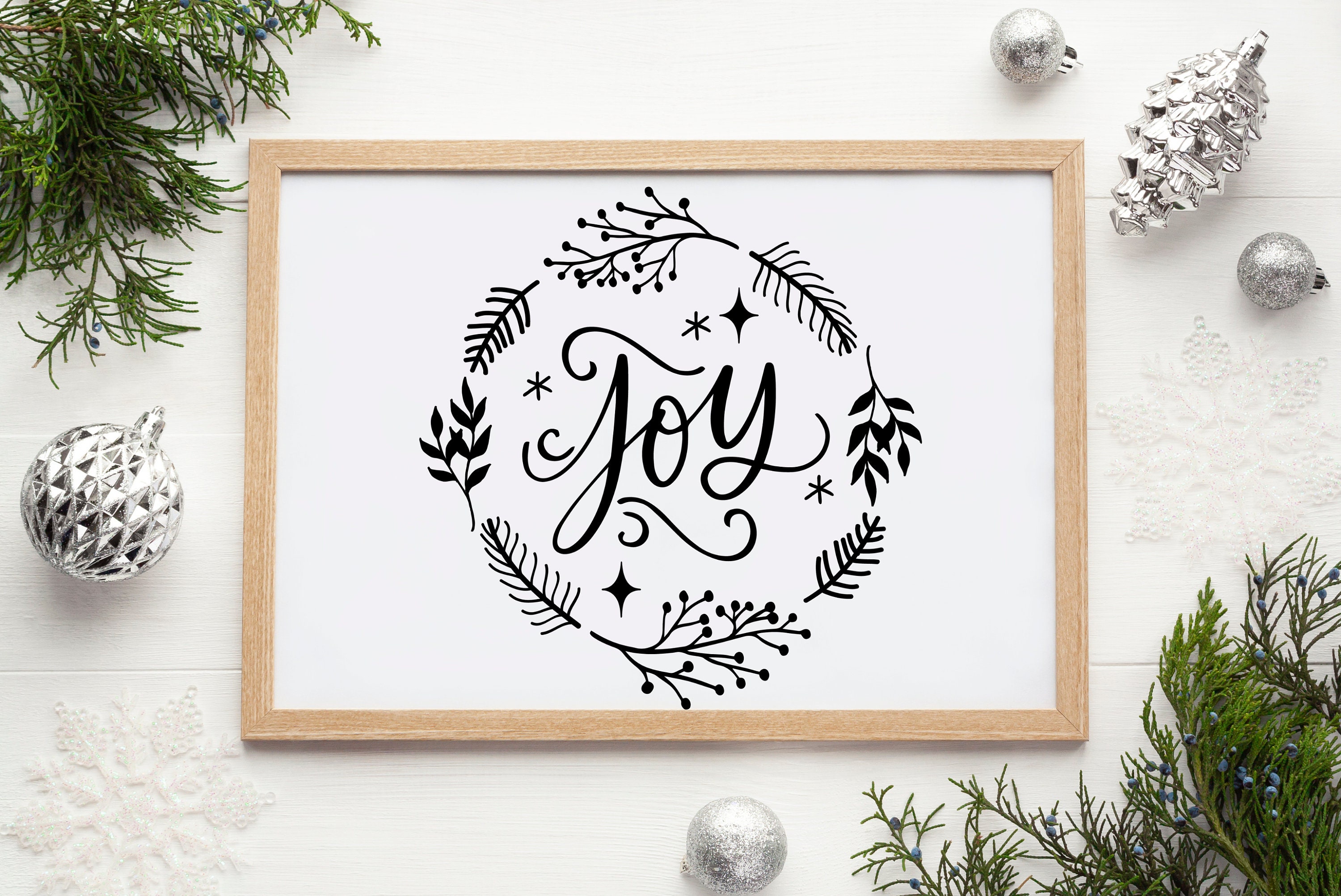 Christmas Vinyl Decal Joy Vinyl Decal Holiday Vinyl Decal - Etsy