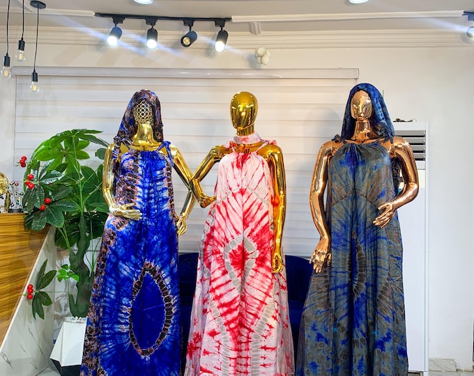 Ene Adire Ankara Long Dress