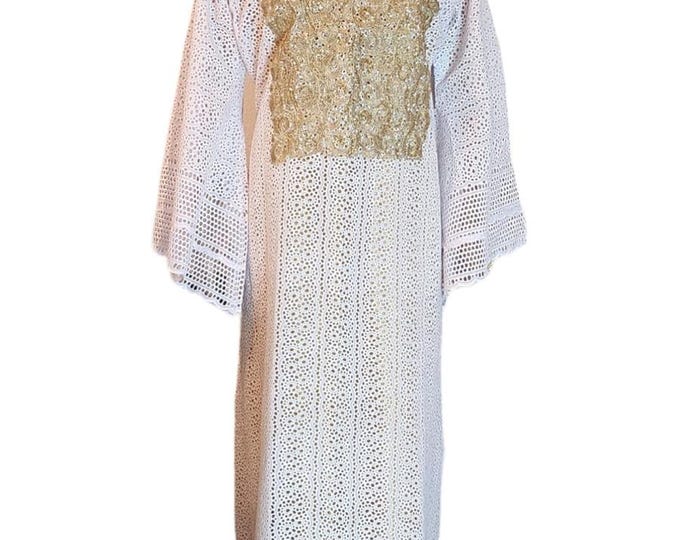 Gold Lace Embroidered African Dress