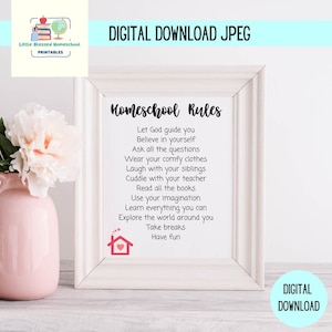 Homeschool Rules Homeschool Room Decor Homeschool Wall Art Homeschool Rules Digital Print Homeschool Print Homeschool Family Homeschooling