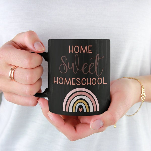 Home Sweet Homeschool, 11oz Black Mug, Homeschool Mama Mug, Homeschool Coffee Mug, Homeschool Mom Coffee Mug, Homeschool Coffee Mug for Moms