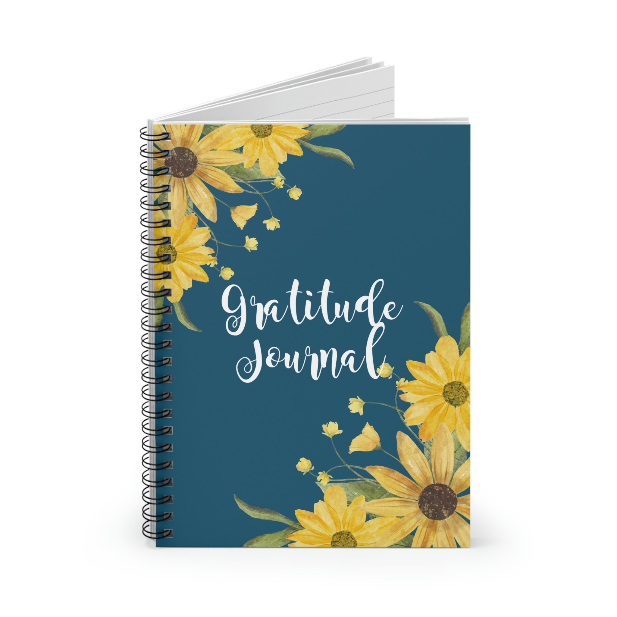 Sunflower Gratitude Journal Spiral Notebook Ruled Line Paper - Etsy