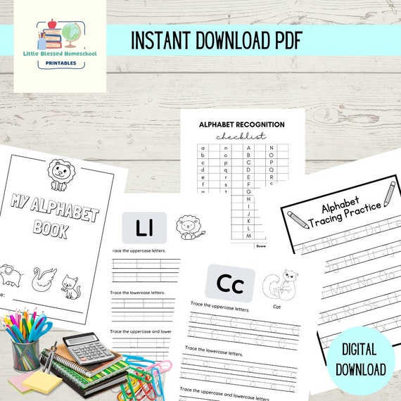 preschool worksheets preschool alphabet book digital download etsy uk