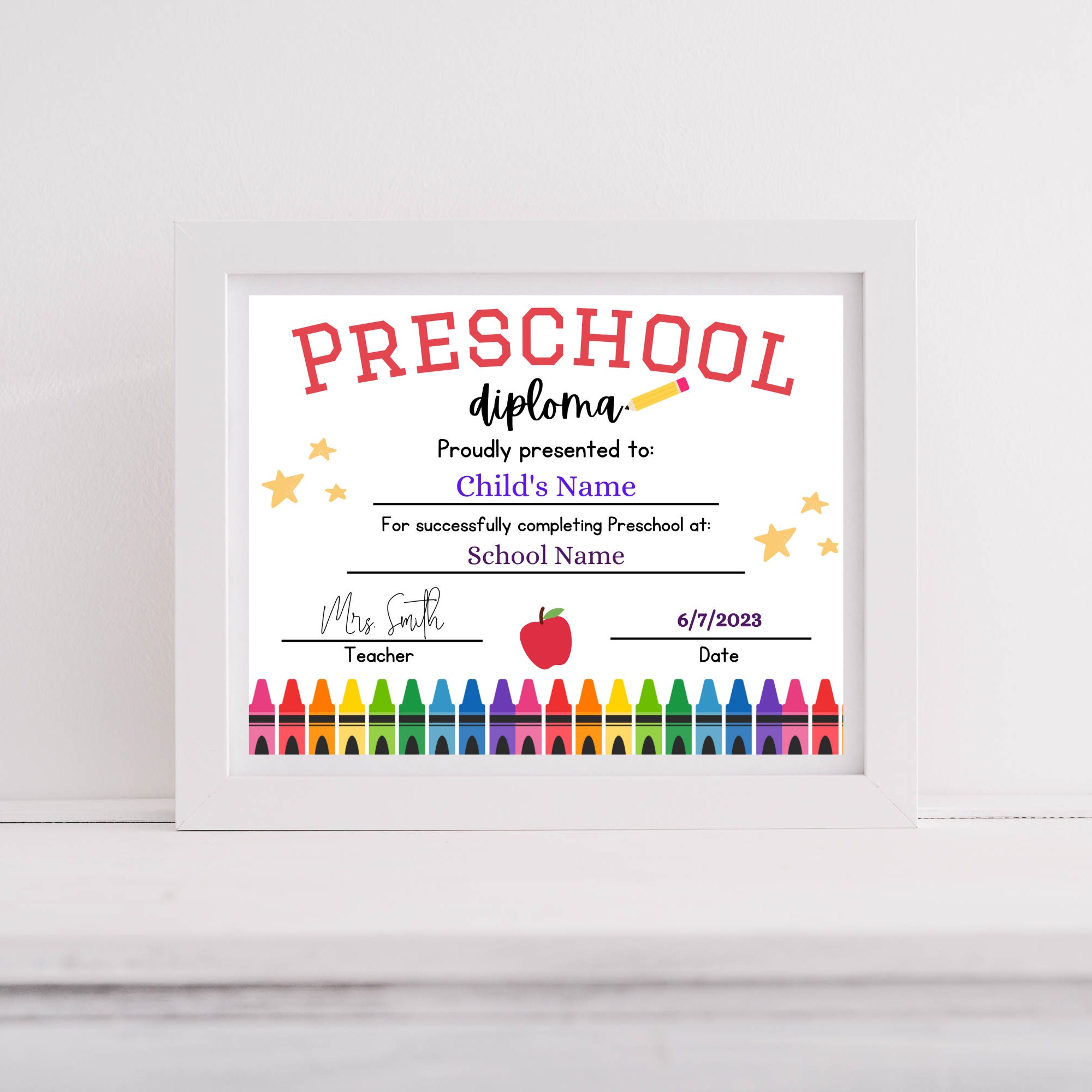 Preschool Diploma Printable Preschool Diploma Preschool Graduation Preschool Diploma Printable Preschool Diploma Preschool Graduation