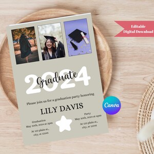 Editable Graduation Party Invitation Template (Digital Download)
