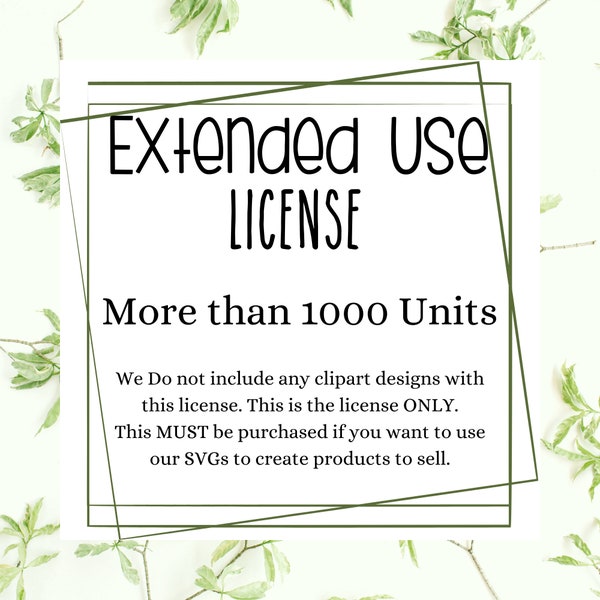 Extended Commercial License For All Designs, License to use designs to sell, Commercial License, Extended Use Commercial License Only