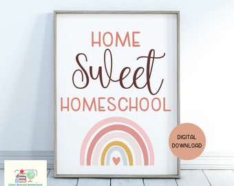Home Sweet Homeschool Rainbow Print: Wall Decor (Digital Download)