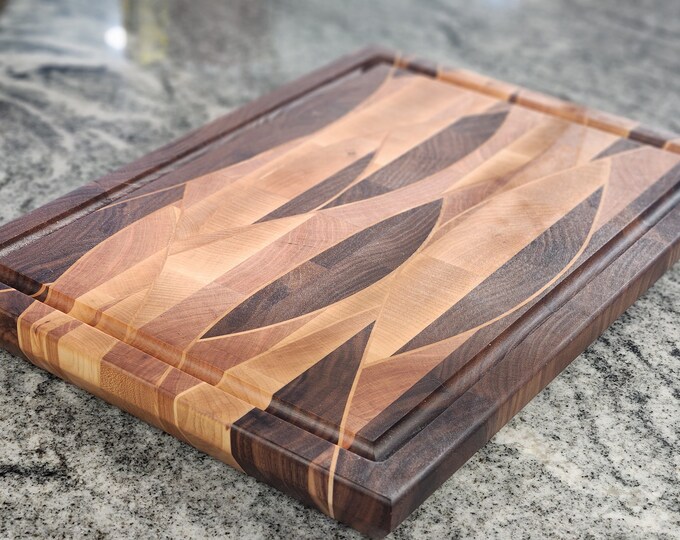 End Grain Woven Cutting Board Walnut, Maple, and Cherry Hardwoods Etsy