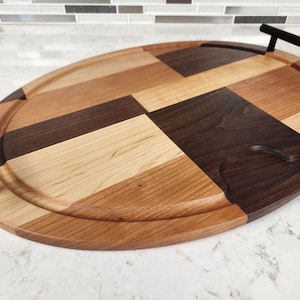 Patchwork Serving Tray / Charcuterie Board - Walnut, Cherry, and Maple