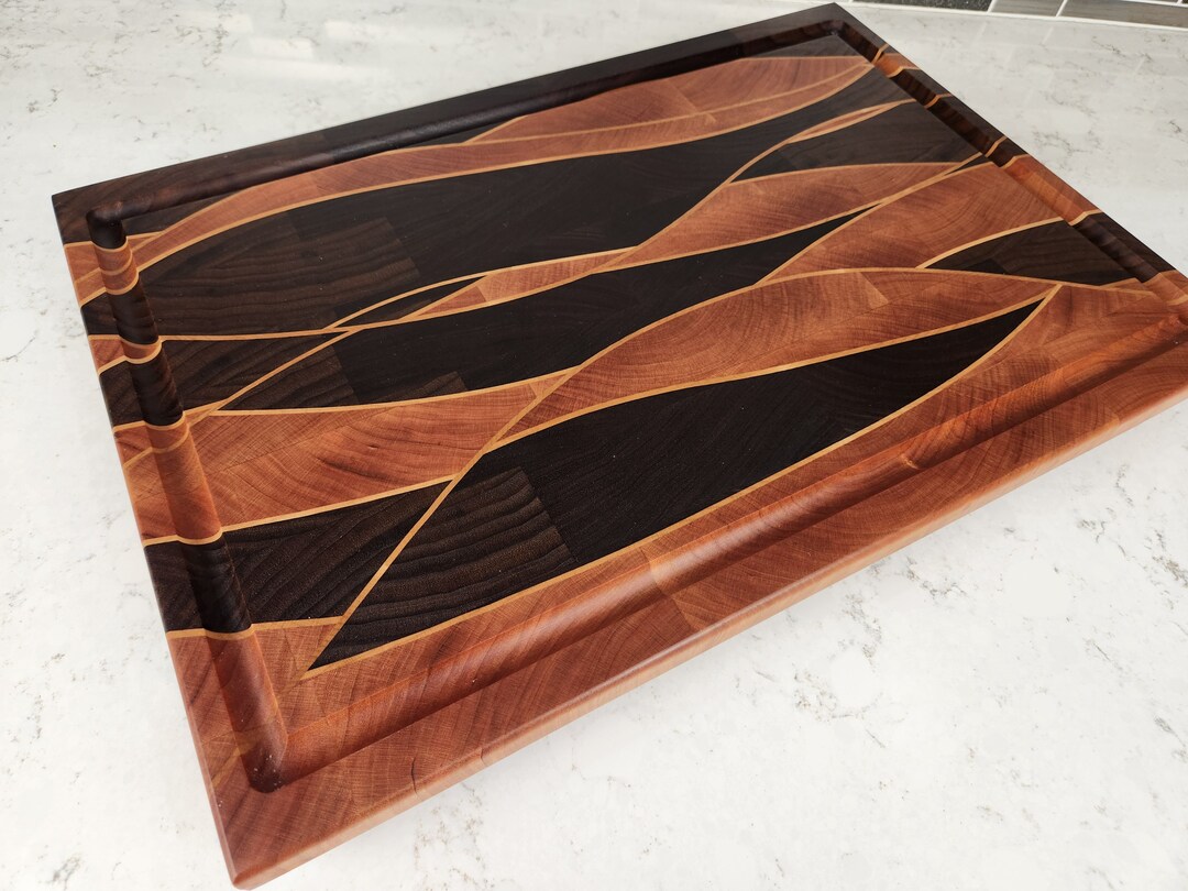 End Grain Woven Cutting Board Walnut, Maple, and Cherry Hardwoods Etsy