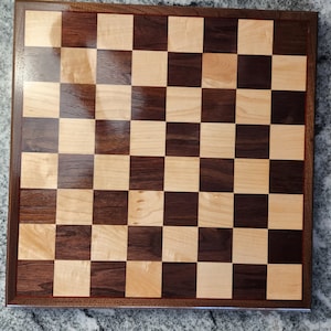 Chess Board - Maple and Walnut with a Padauk Stripe