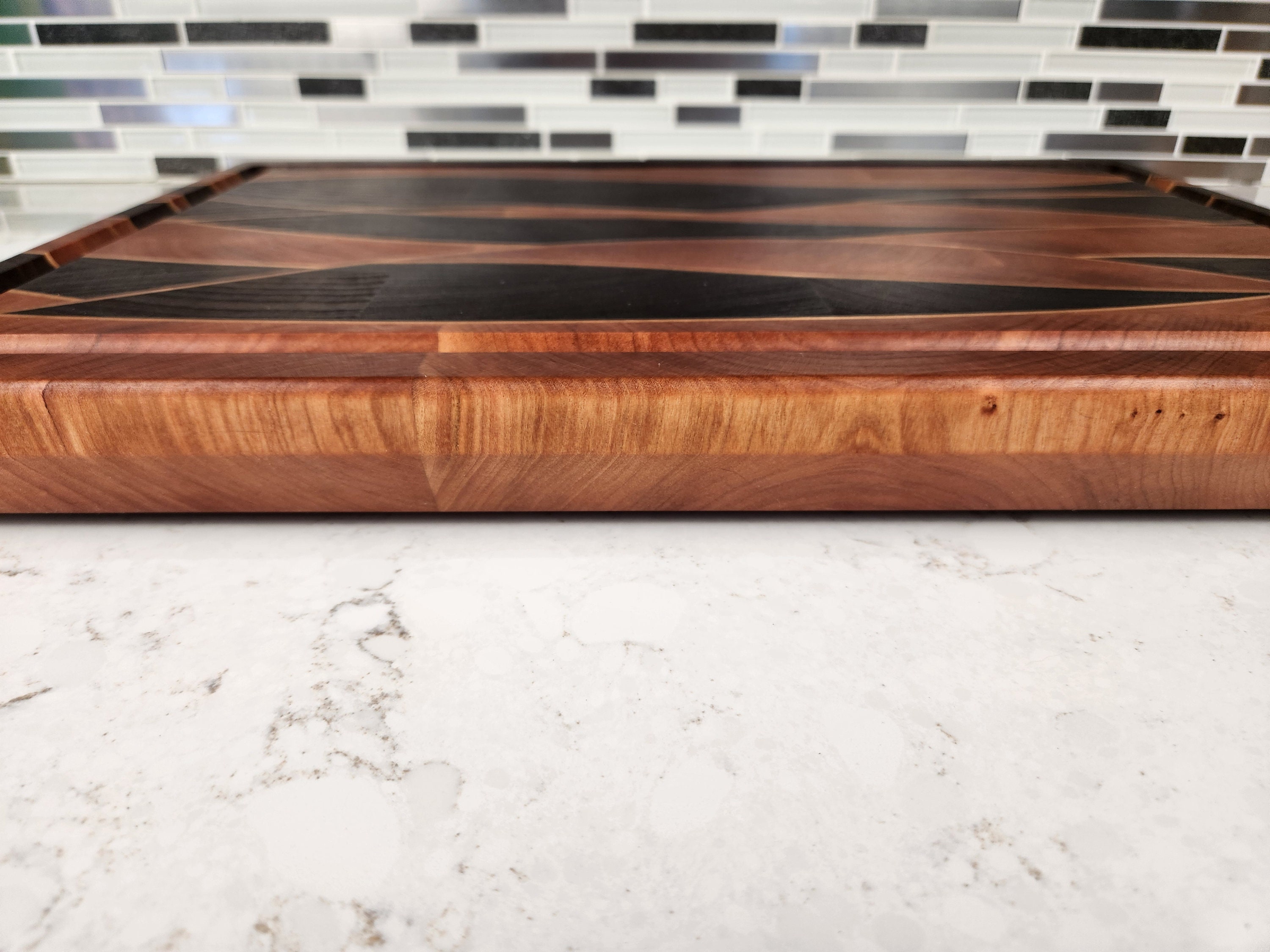 End Grain Woven Cutting Board Walnut, Maple, and Cherry Hardwoods Etsy