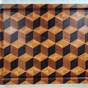 3D Cubes End Grain Cutting Board - Double Sided - Etsy