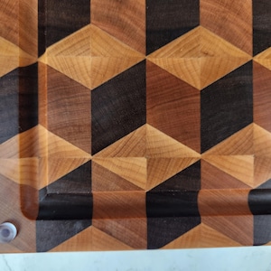 3D Cubes End Grain Cutting Board - Double Sided - Etsy