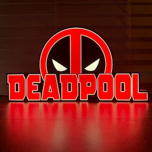 Deadpool Flipper Topper: Beleuchtetes LED Schild, Mancave Dekoration