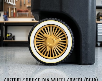Trash Can Wheel Rims with White Walls. | Decorative Garbage Wheel Covers