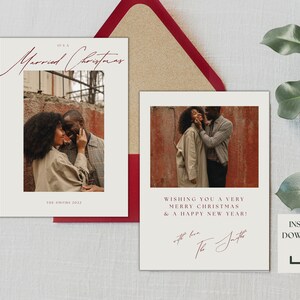 Verheiratet Weihnachtskarte Vorlage, Braut Weihnachtskarte, Urlaub Fotokarte, printable, bearbeitbar, Instant Download