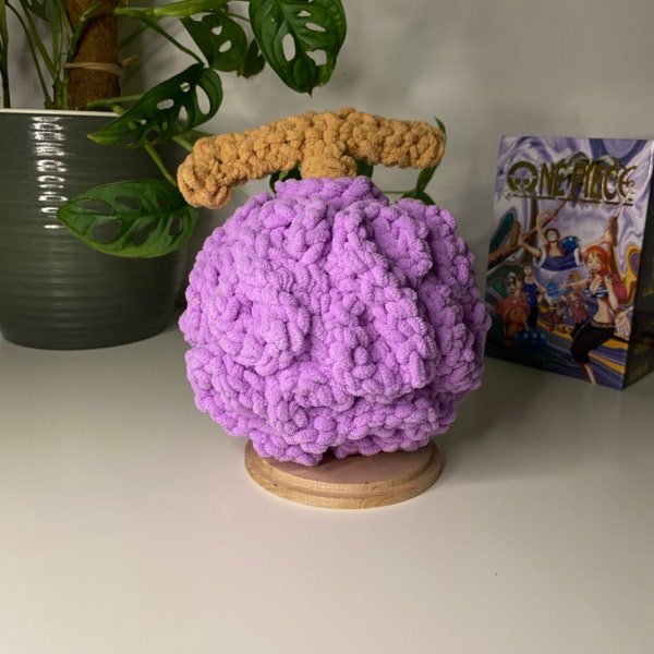 Crochet Gum Gum Fruit Amigurumi Handmade Gehäkelt Anime Plushie Ruffy Teufelsfrucht One Piece Plüschtier Kissen Handarbeit Geschenkidee