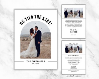 Editable Elopement Announcement with Pictures ∙ Digital Announcement ∙ Happily Ever After Party ∙ 5x7 Canva Template ∙ INSTANT DOWNLOAD