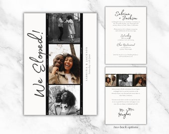 Editable Elopement Announcement with Pictures ∙ Digital Announcement ∙ Happily Ever After Party ∙ 5x7 Canva Template ∙ INSTANT DOWNLOAD