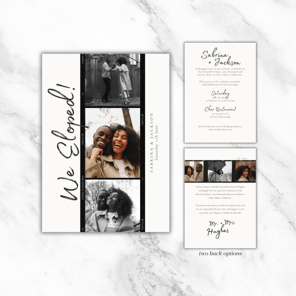 Editable Elopement Announcement with Pictures ∙ Digital Announcement ∙ Happily Ever After Party ∙ 5x7 Canva Template ∙ INSTANT DOWNLOAD