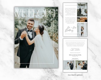 Editable Elopement Announcement with Pictures ∙ Happily Ever After Party ∙ Digital Announcement ∙ 5x7 Canva Template ∙ INSTANT DOWNLOAD