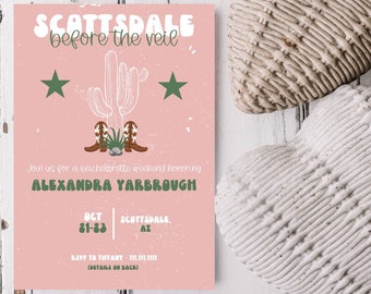 Scottsdale Bachelorette Invitation: Before the Veil, Arizona (Digital Template)