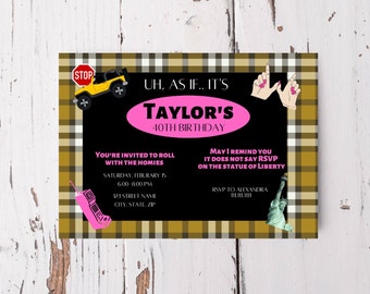 Clueless Birthday Invitation: 90s Theme Party (Digital Template)