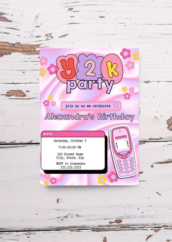 Digital Y2K Birthday Party Mix Invitation Y2k Party Y2K CD - Etsy