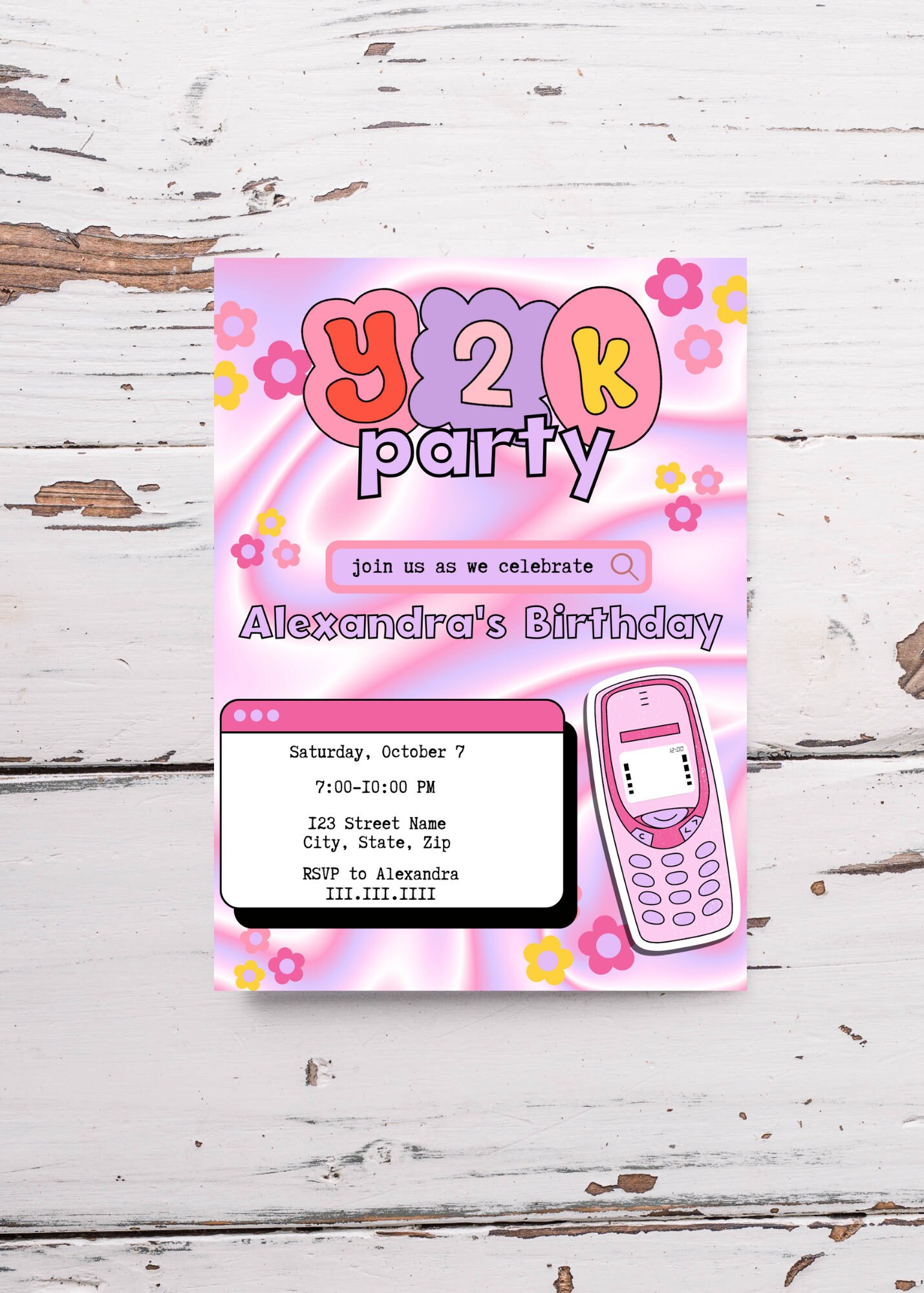 Digital Y2K Birthday Party Mix Invitation Y2k Party Y2K CD Invitation 2000s Birthday Party Theme Throwback Throwback Retro