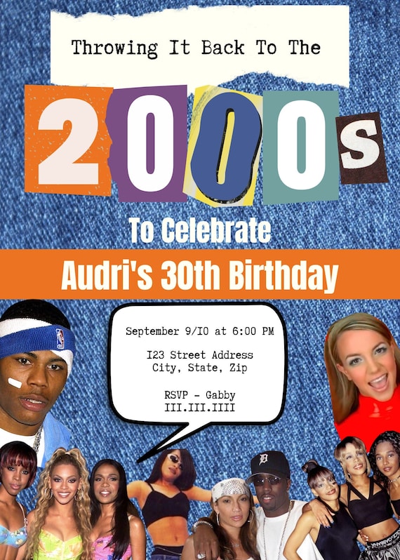 Digital 2000s Themed Party Invitation Y2K Party Editable Etsy Digital 2000s Themed Party Invitation Y2K Party Editable Etsy