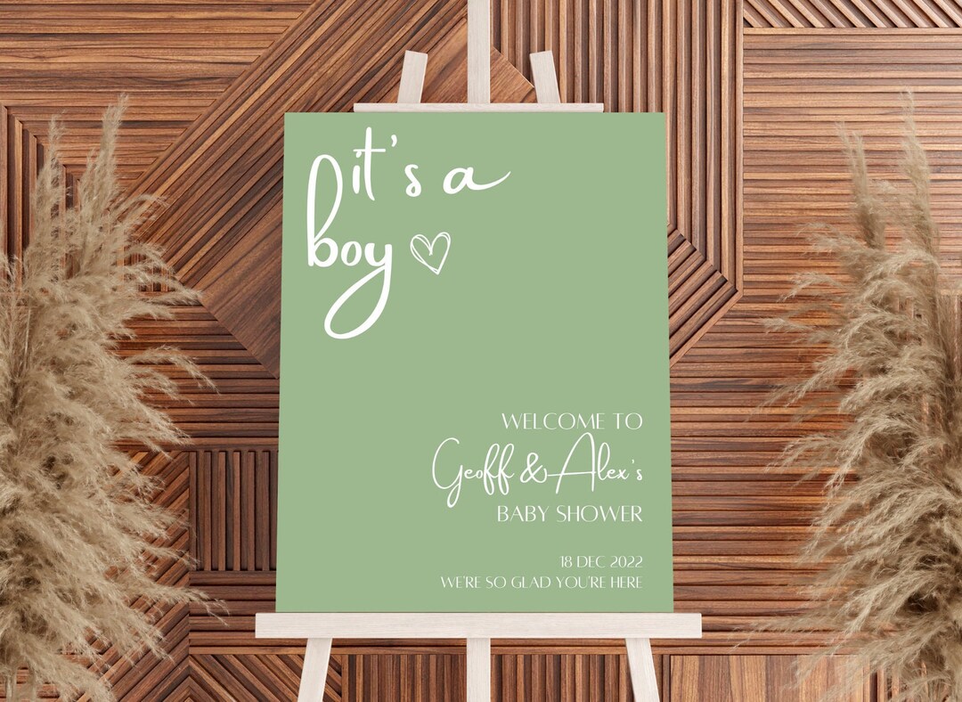 Digital It's A Boy Baby Shower Sign Baby Shower Sign Baby Shower Poster It's A Boy Couples Baby