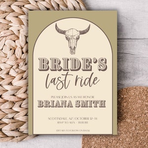 Digital Western Theme Bachelorette And Itinerary - Brides Last Ride - Final Ride  - Cowgirl Theme Bach-Western Cowgirl Bach-Digital Template